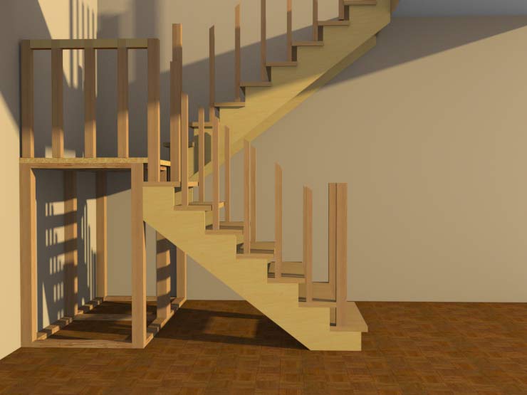 Конструкция прямой маршевой лестницы