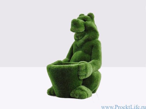 Садовая скульптура - Медведь с корзинкой